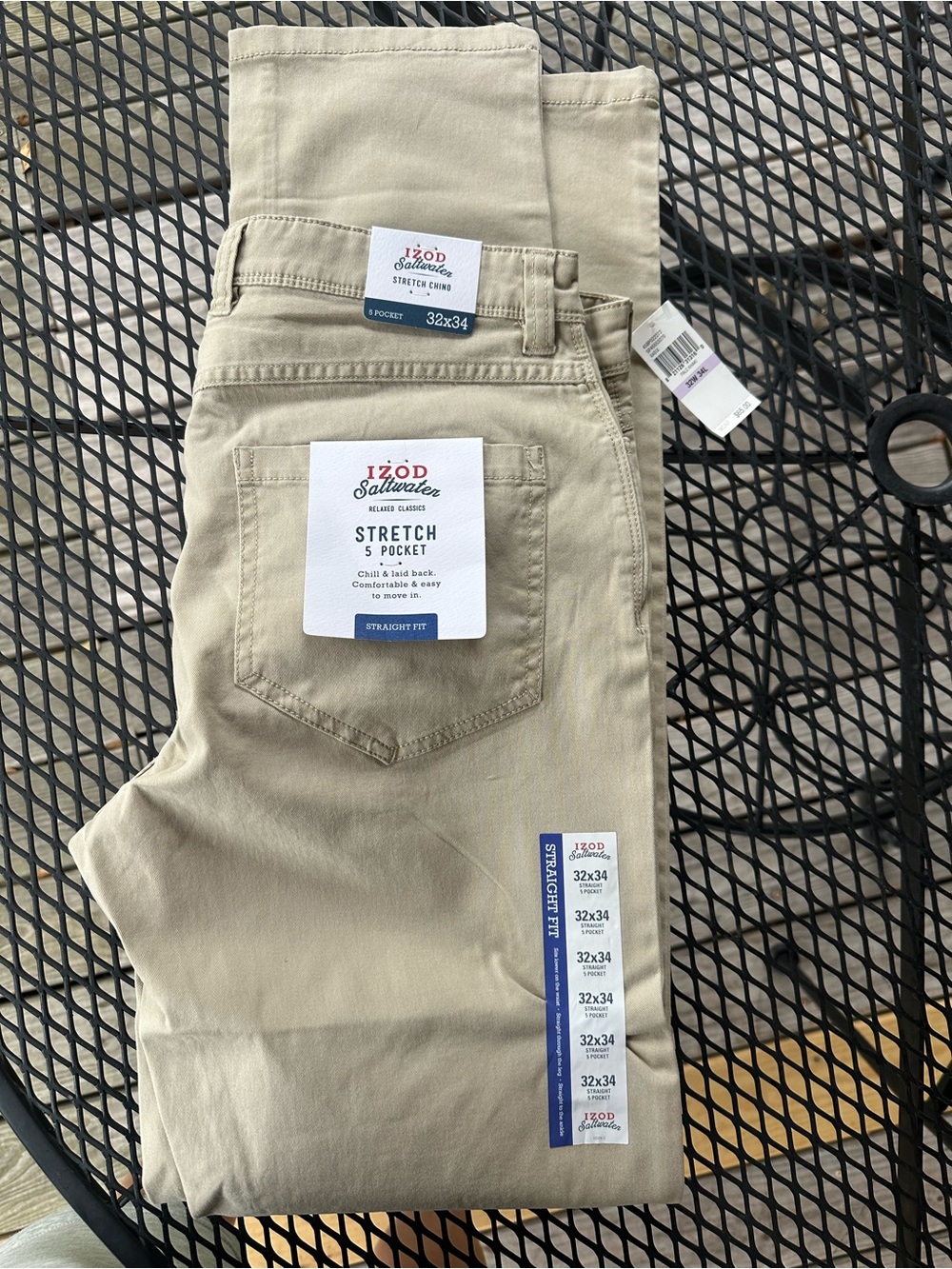 Izod Saltwater Men's Stretch 5-Pocket Pants - Tan